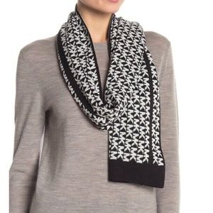 MICHAEL Michael Kors Vertical Logo Wrap Scarf NWT Blk Wht